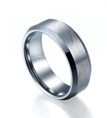 100% Tungsten Stylish Band, Brushed finish, 8mm wide.